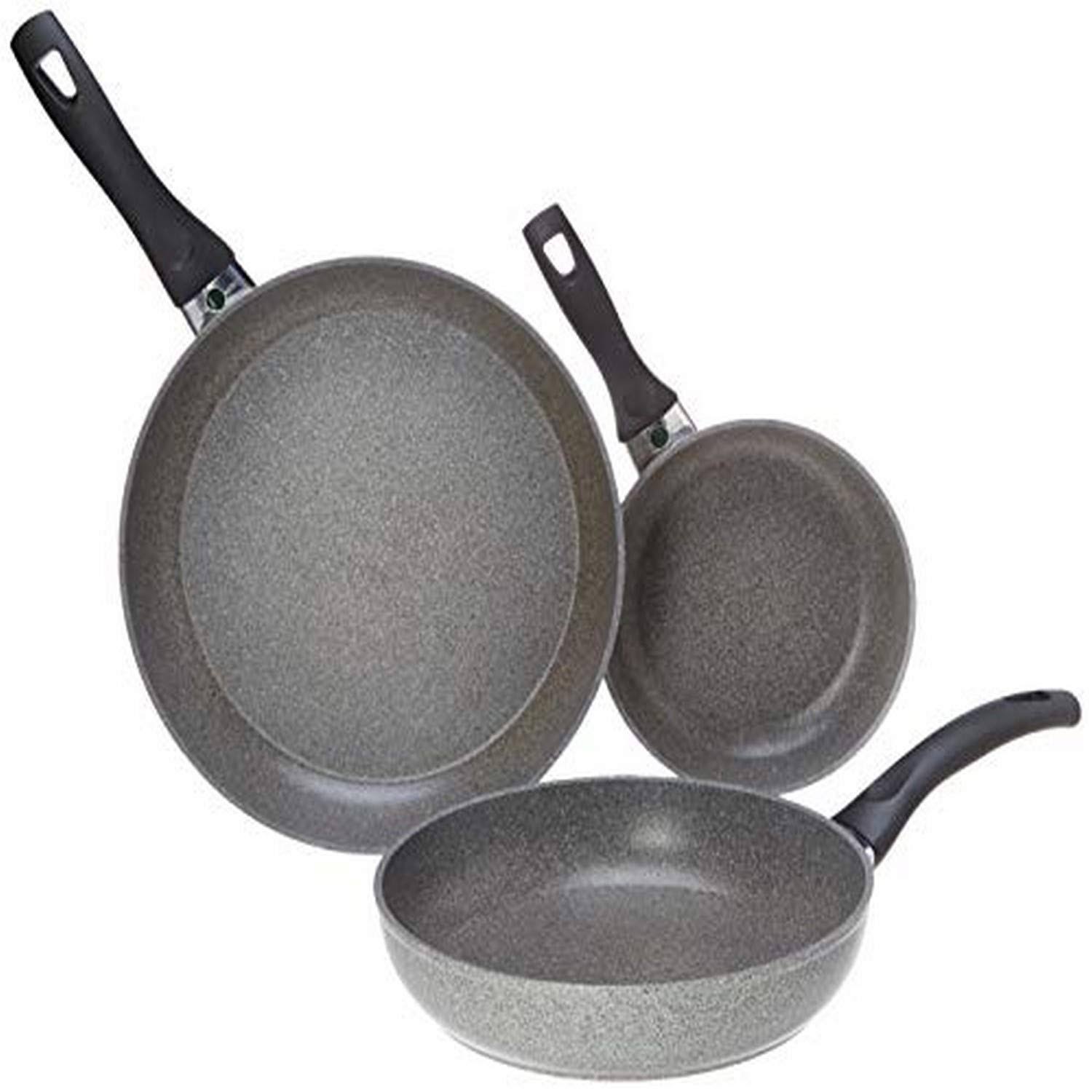 Ballarini 75002-614 Parma Nonstick Fry Pan Set, 3-pc, Granite
