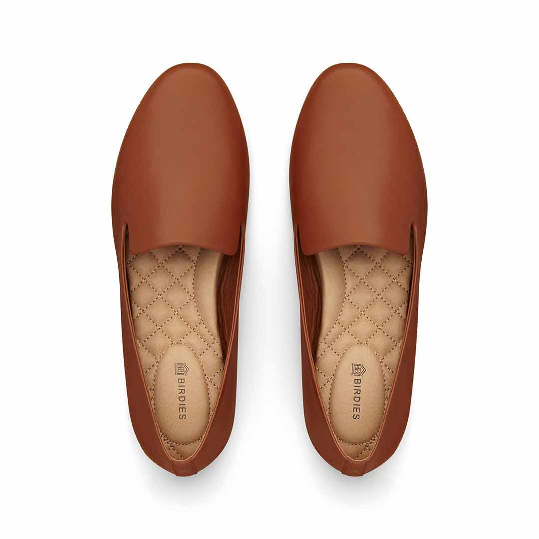 Birdies The Starling - Cognac Leather Flats, Size 8.5