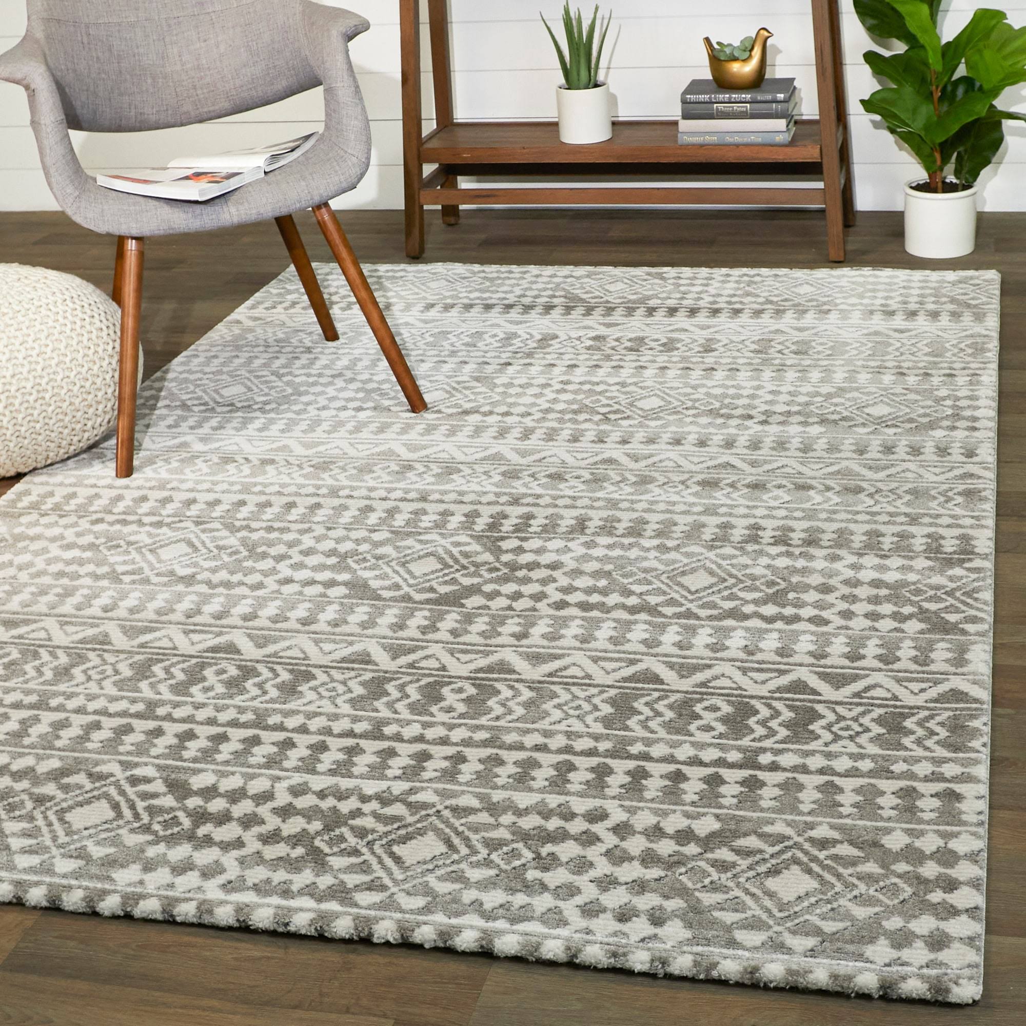 Rico Transitional Southwestern Area Rug - 7&10x22 x 10& - Charcoal Grey