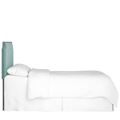 Alamak Velvet Notched Nail Button Upholstered Panel Headboard Willa Arlo Interiors Size: Twin, Color: Caribbean