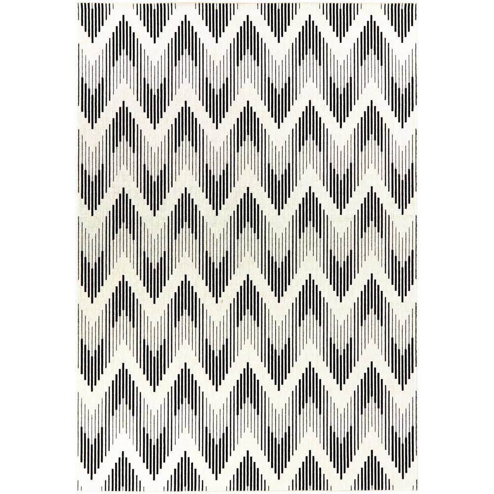BALTA Coville Charcoal 5 ft. x 7 ft. Chevron Indoor/Outdoor Area Rug, Grey