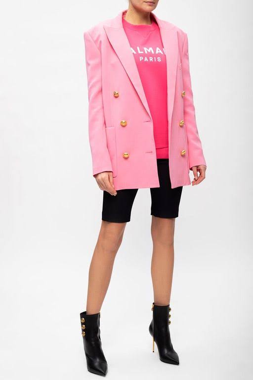Balmain Branded Sweatshirt Pink - Pink - Sweatshirts