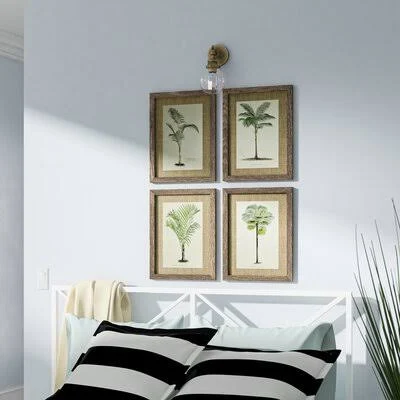 &Palm Tree& 4 Piece Picture Frame Graphic Art Set