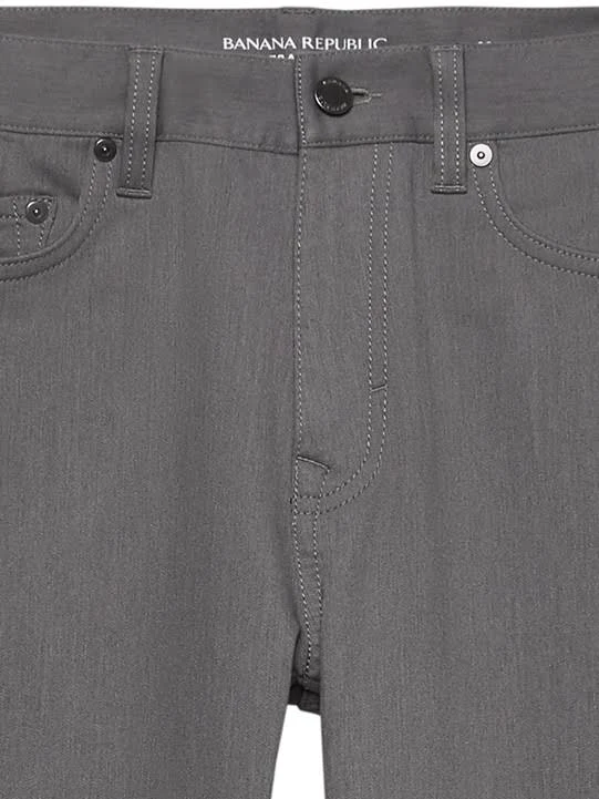Banana Republic Men's Athletic Tapered Heathered Traveler Pant Smoke Gray Size 28W 32L