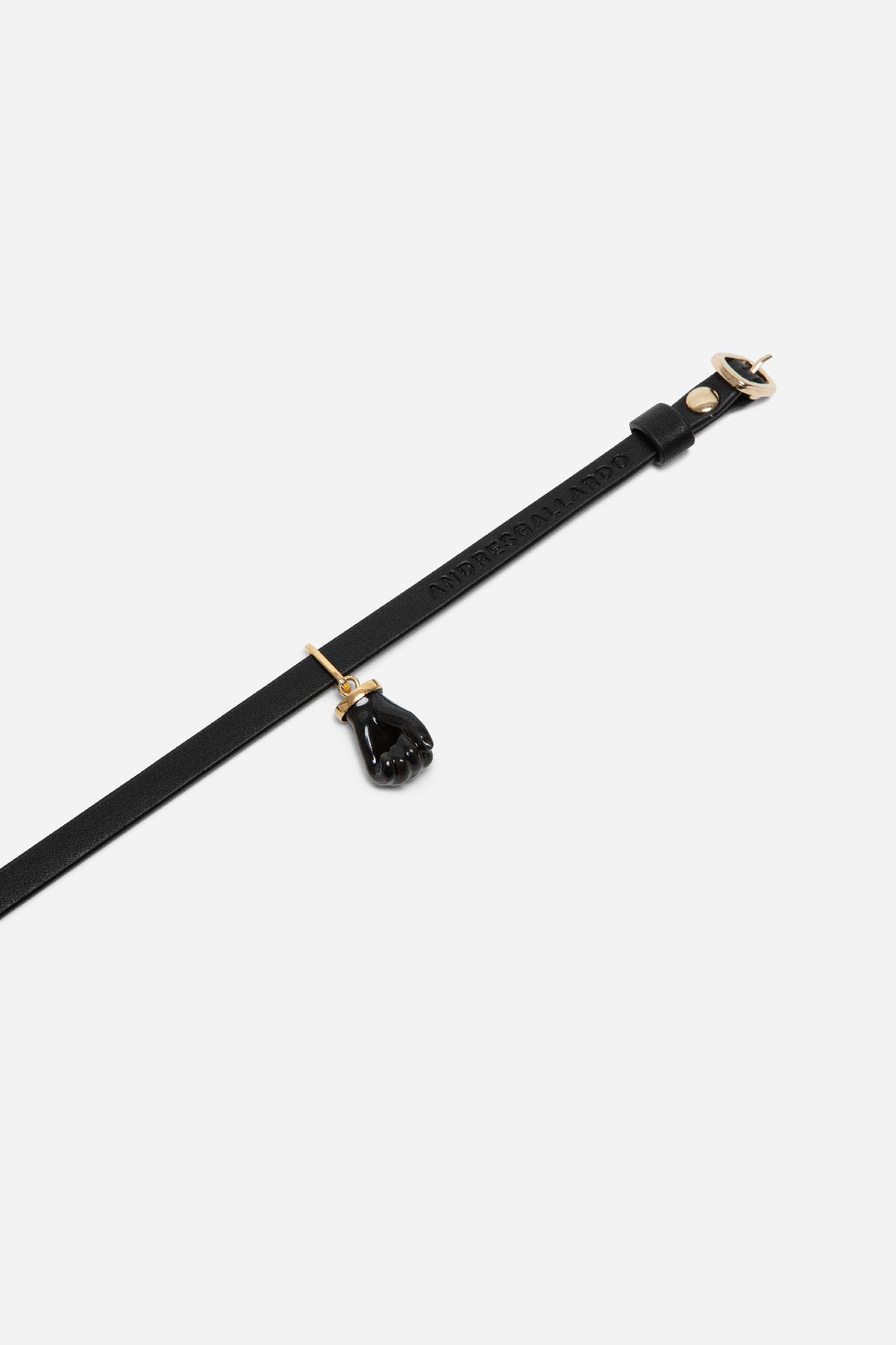 FIST LEATHER CHOKER BLACK