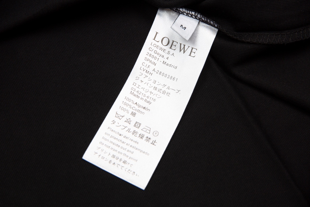 Loew SS23 new series pocket three-dimensional embroidery short-sleeved T-shirt black 6.14