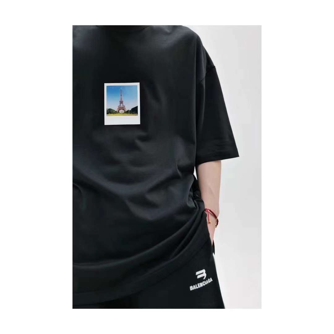 Balenciaga SS23 Architectural Print Short Sleeve T-Shirt Black 5.23