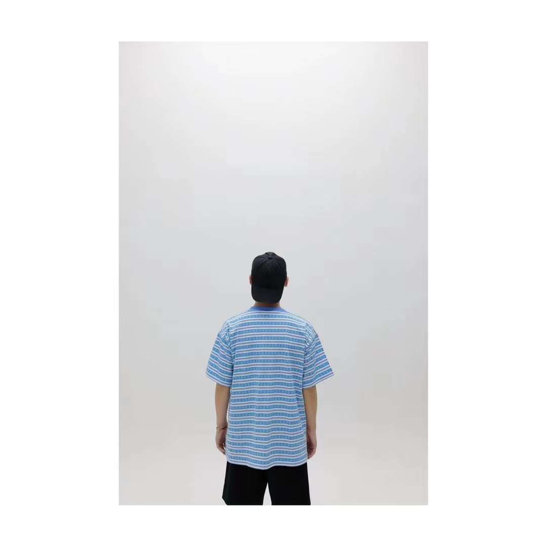 Chrome Hearts Knit Gingham Embroidered T-Shirt Blue 5.16