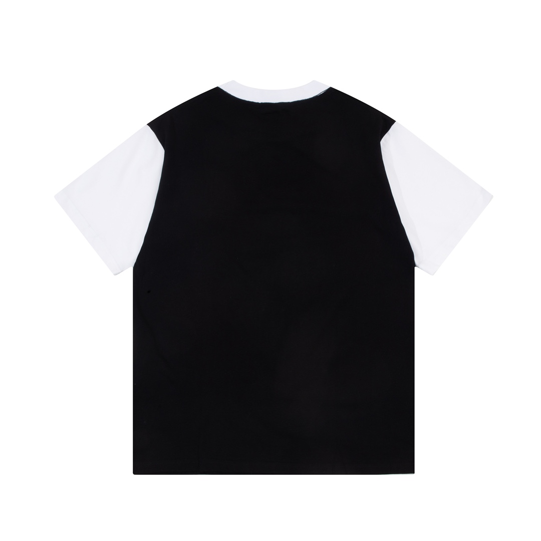Celine 23ss front graphic print stitching short-sleeved T-shirt black 6.14