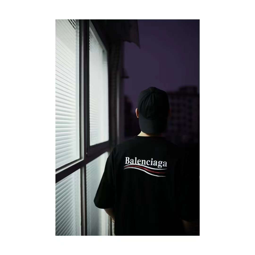 Balenciaga Political Campaign Short Sleeve Black 5.16