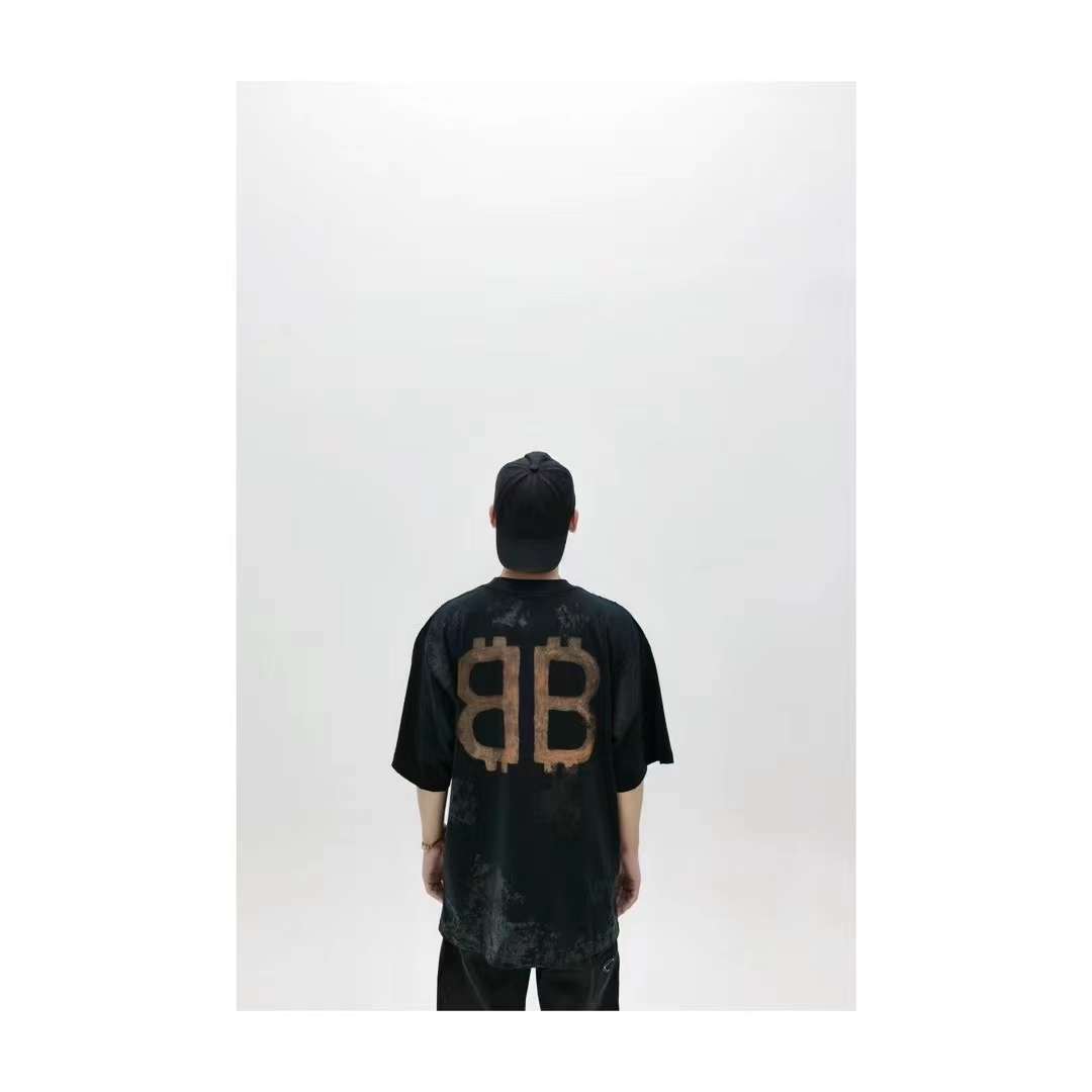 Balenciaga CRYPTO T-SHIRT OVERSIZED IN BLACK FADED 5.23
