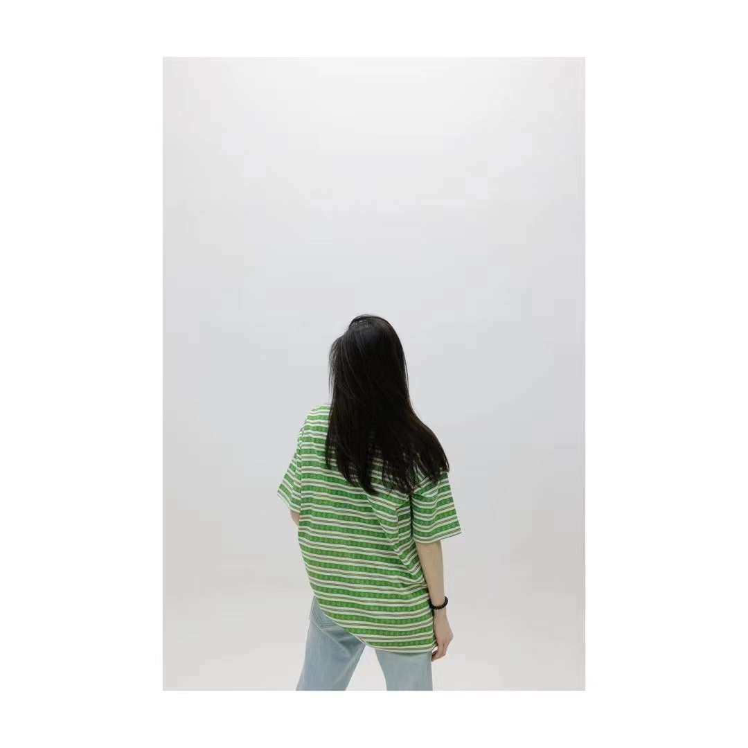 Chrome Hearts Knit Gingham Embroidered T-Shirt Green 5.16