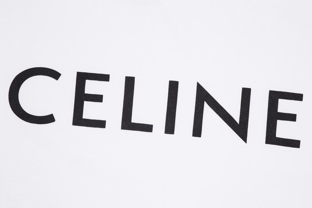 Celine 23ss front graphic print stitching short-sleeved T-shirt White 6.14