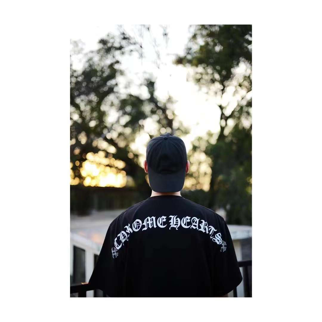 Chrome Hearts Sanskrit scroll print round neck T-shirt black 5.16