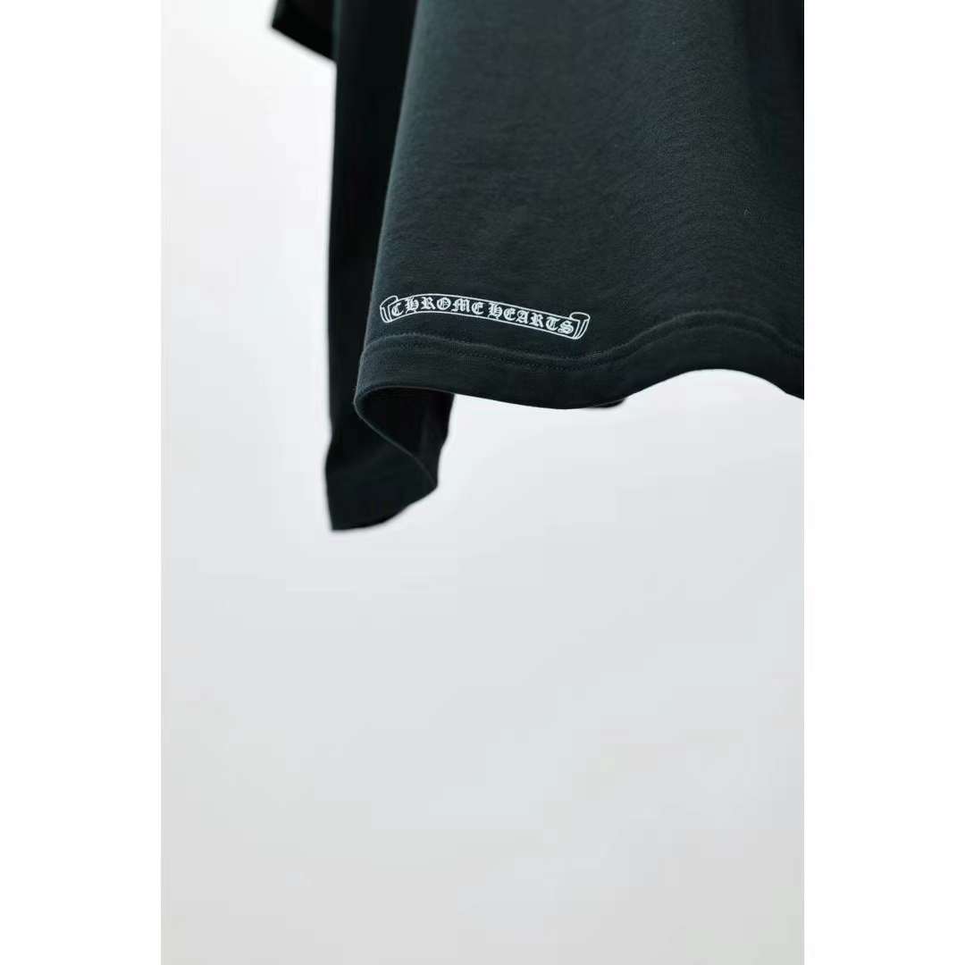 Chrome Hearts Sanskrit scroll print round neck T-shirt black 5.16
