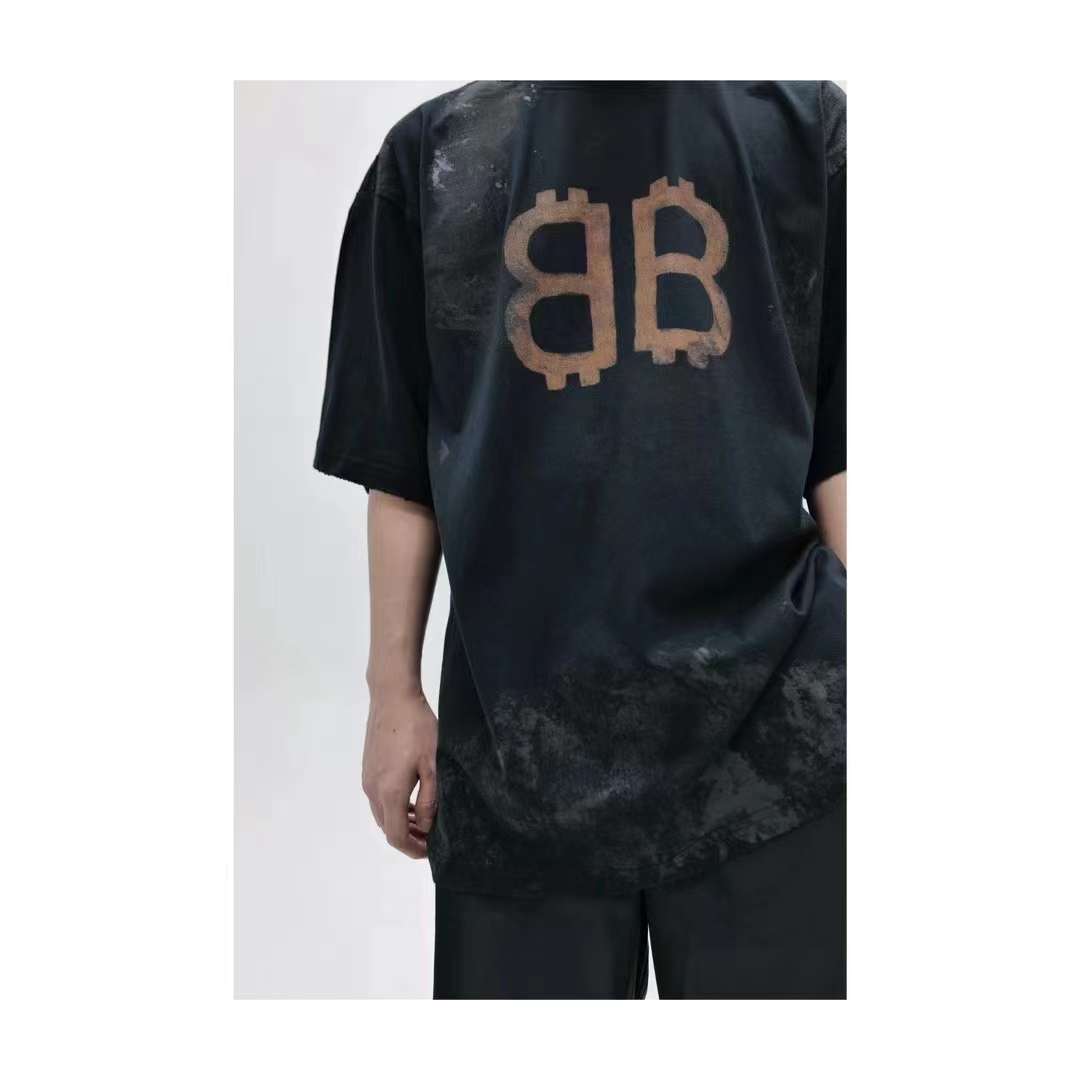 Balenciaga CRYPTO T-SHIRT OVERSIZED IN BLACK FADED 5.23