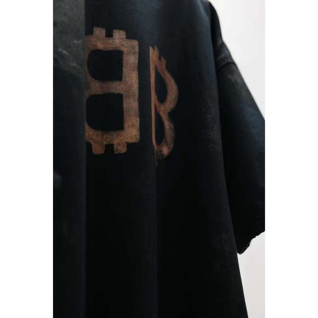 Balenciaga CRYPTO T-SHIRT OVERSIZED IN BLACK FADED 5.23