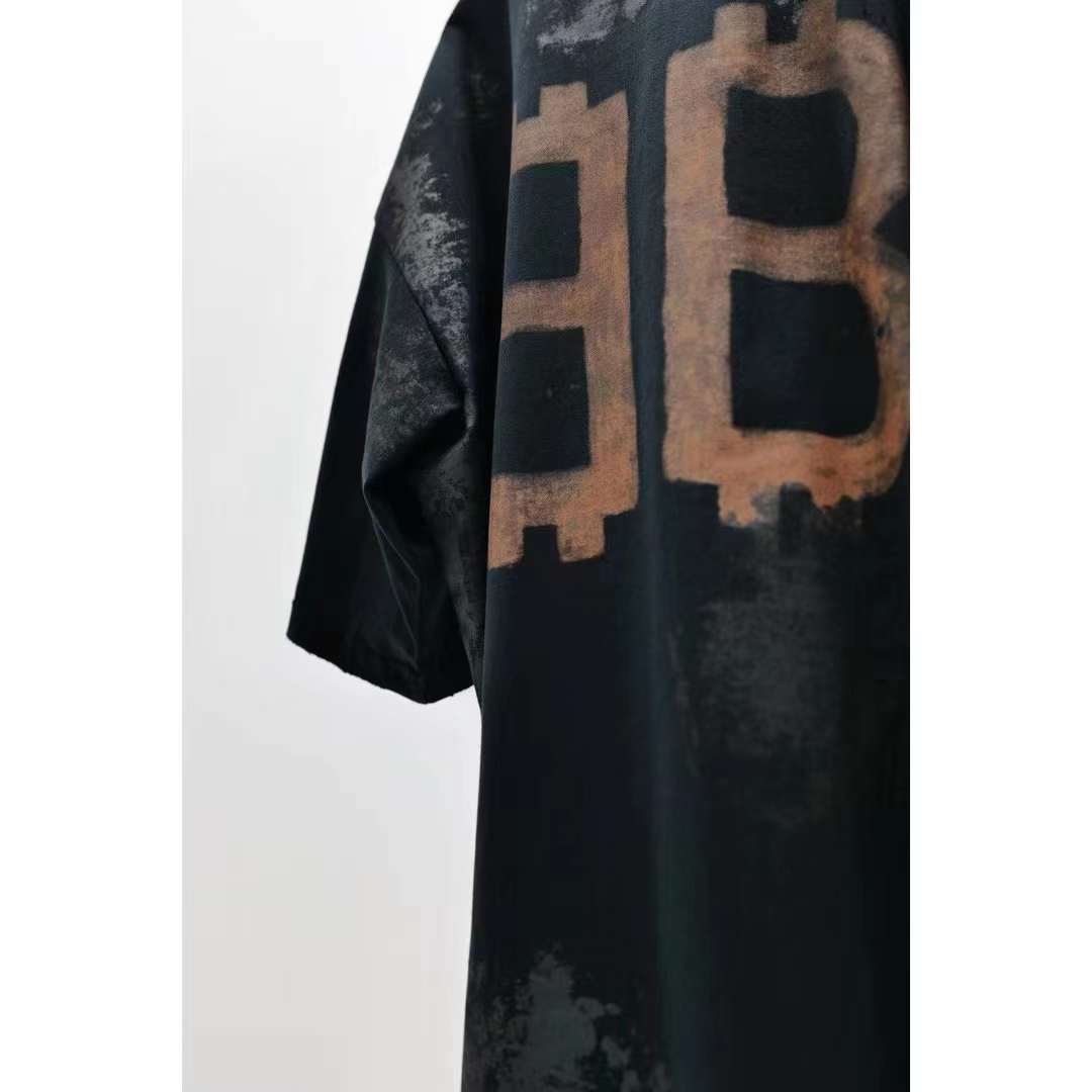 Balenciaga CRYPTO T-SHIRT OVERSIZED IN BLACK FADED 5.23