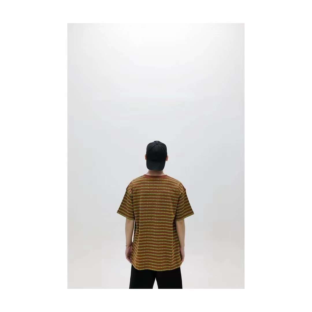 Chrome Hearts Knit Gingham Embroidered T-Shirt Brown 5.16