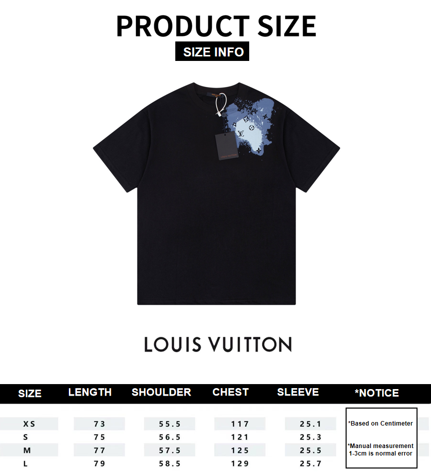 Louis Vuitton 23ss Front and Back Graphic Print Short Sleeve T-Shirt Black 6.14