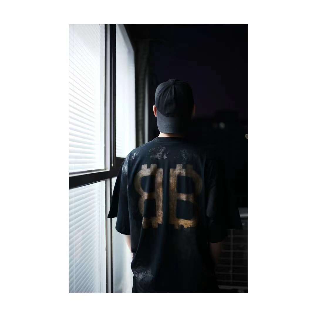 Balenciaga CRYPTO T-SHIRT OVERSIZED IN BLACK FADED 5.23