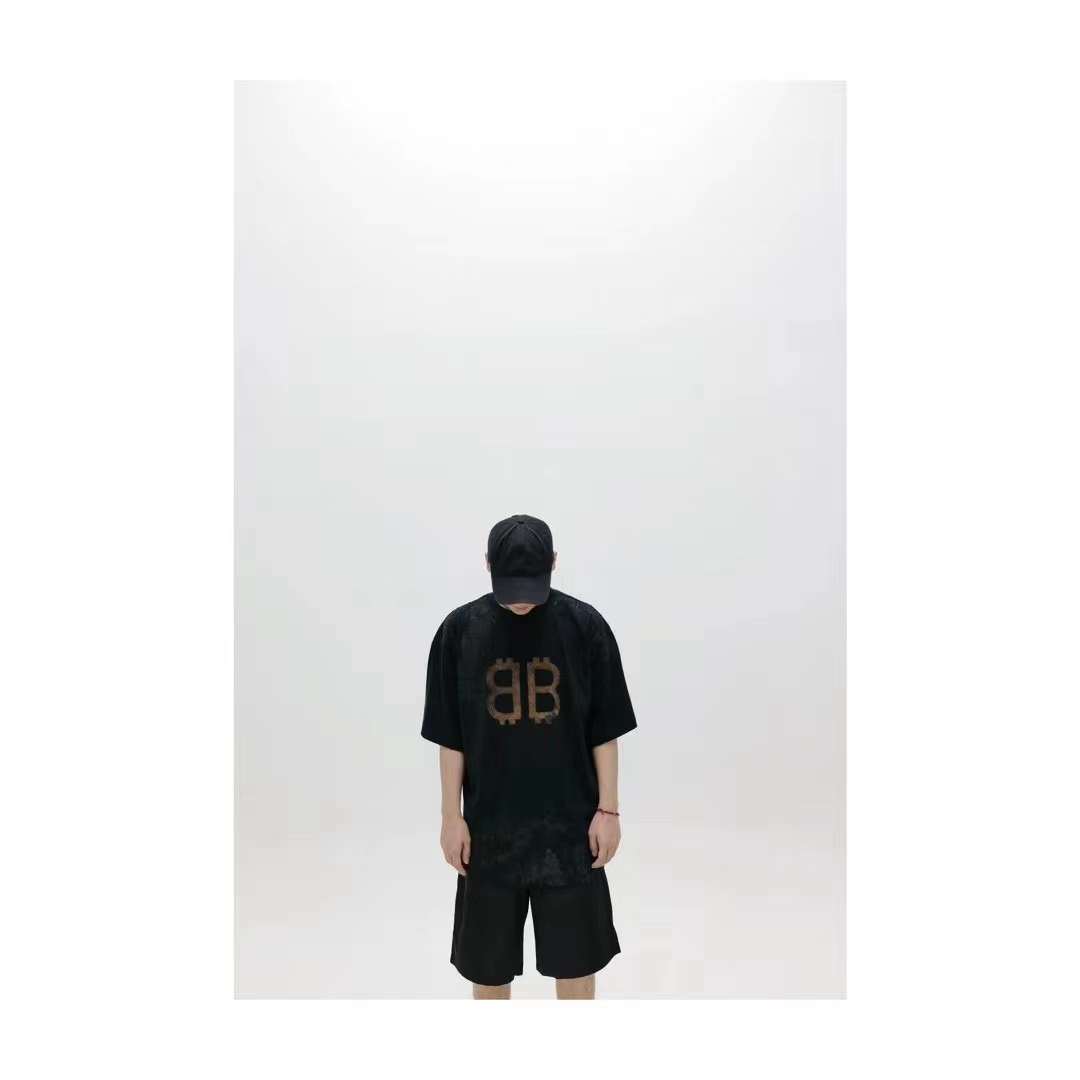 Balenciaga CRYPTO T-SHIRT OVERSIZED IN BLACK FADED 5.23