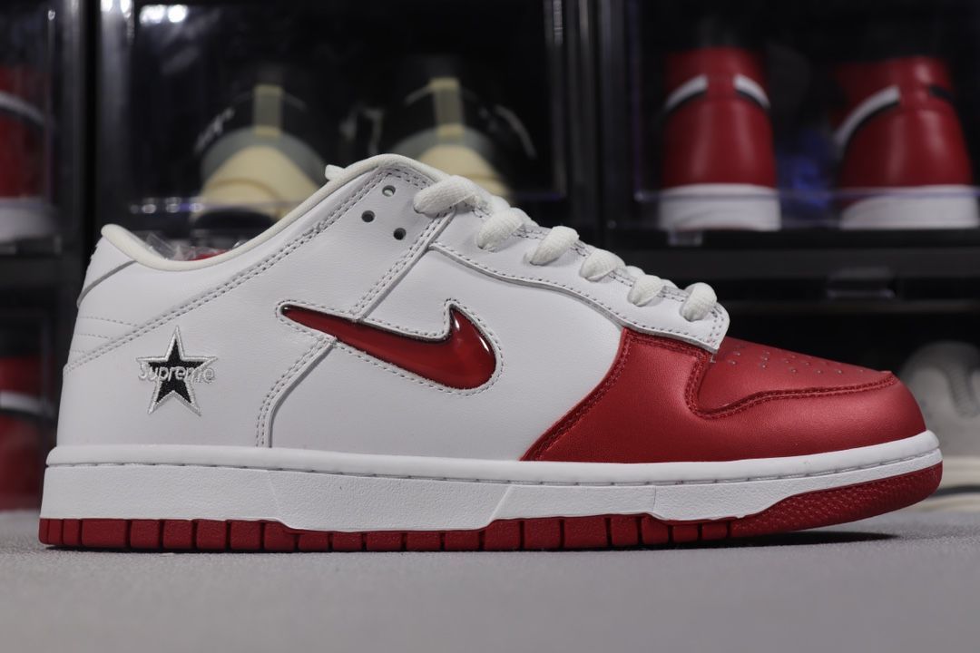 Nike SB Dunk Low Supreme Jewel Swoosh Red
