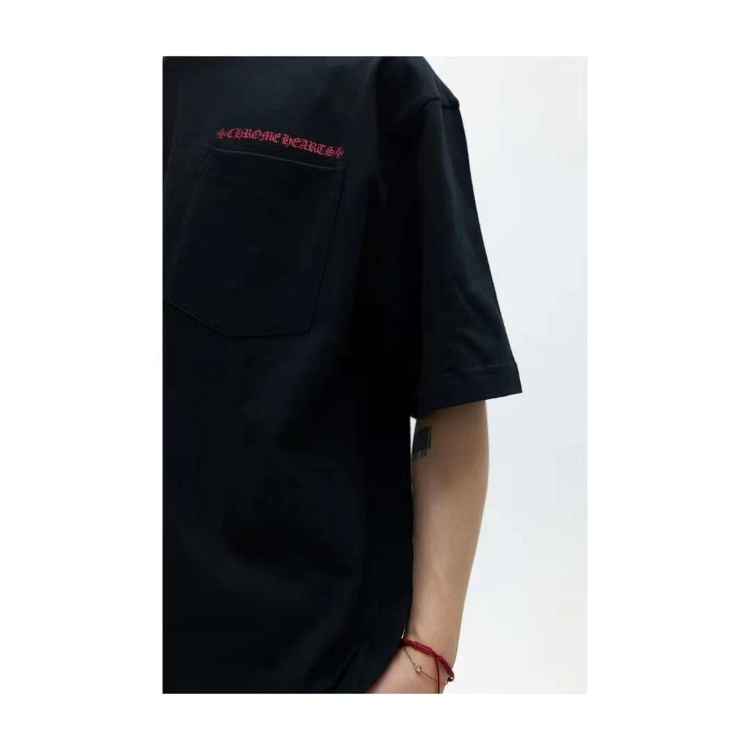 Chrome Hearts Sanskrit scroll print round neck T-shirt black 5.16