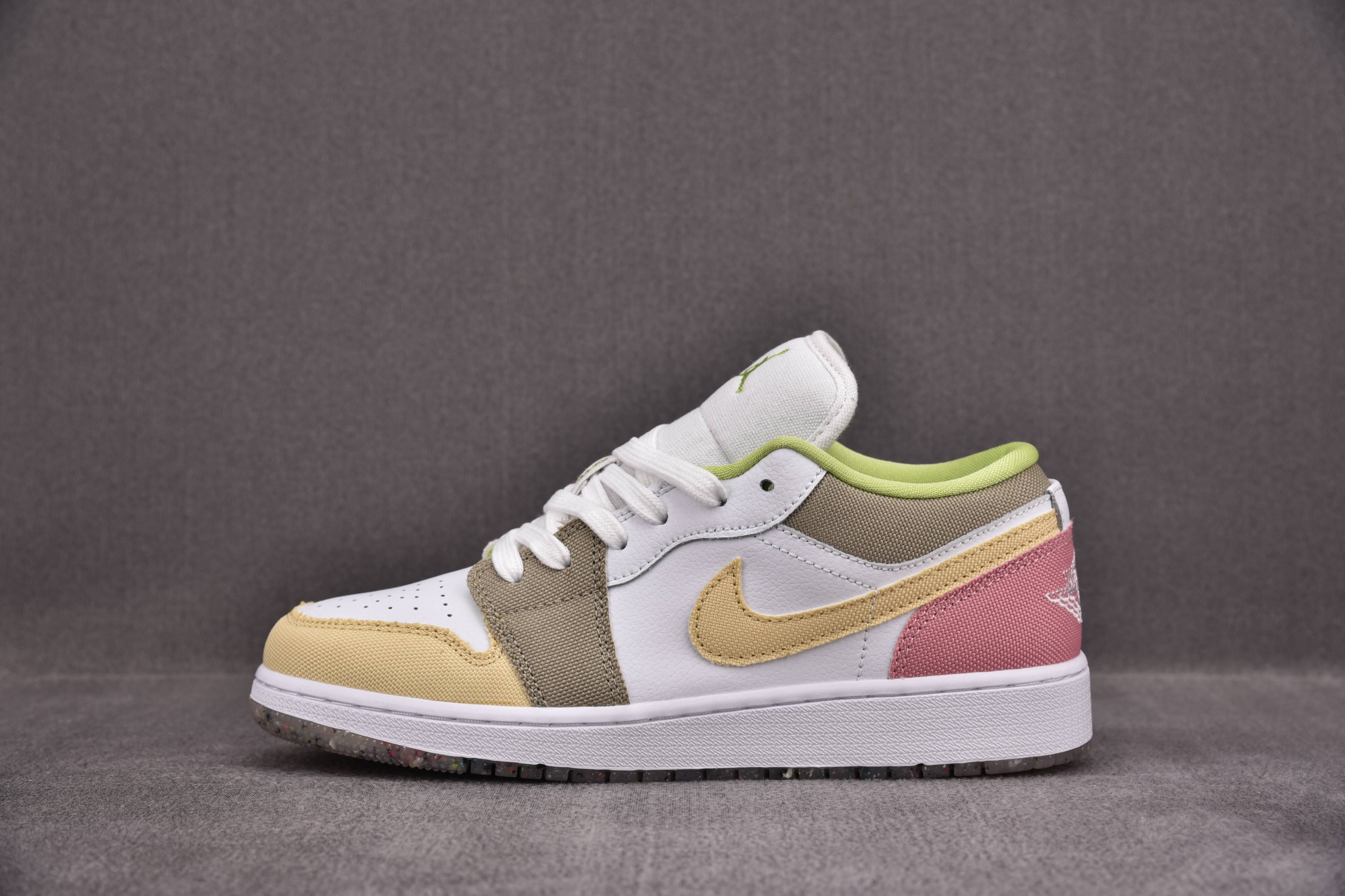 Jordan 1 Low Pastel Grind Vivid Green (GS)