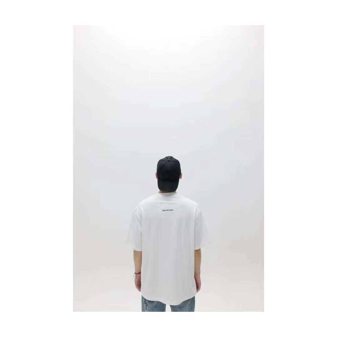 Balenciaga SS23 limited edition coffee cup print short-sleeved T-shirt White 5.23