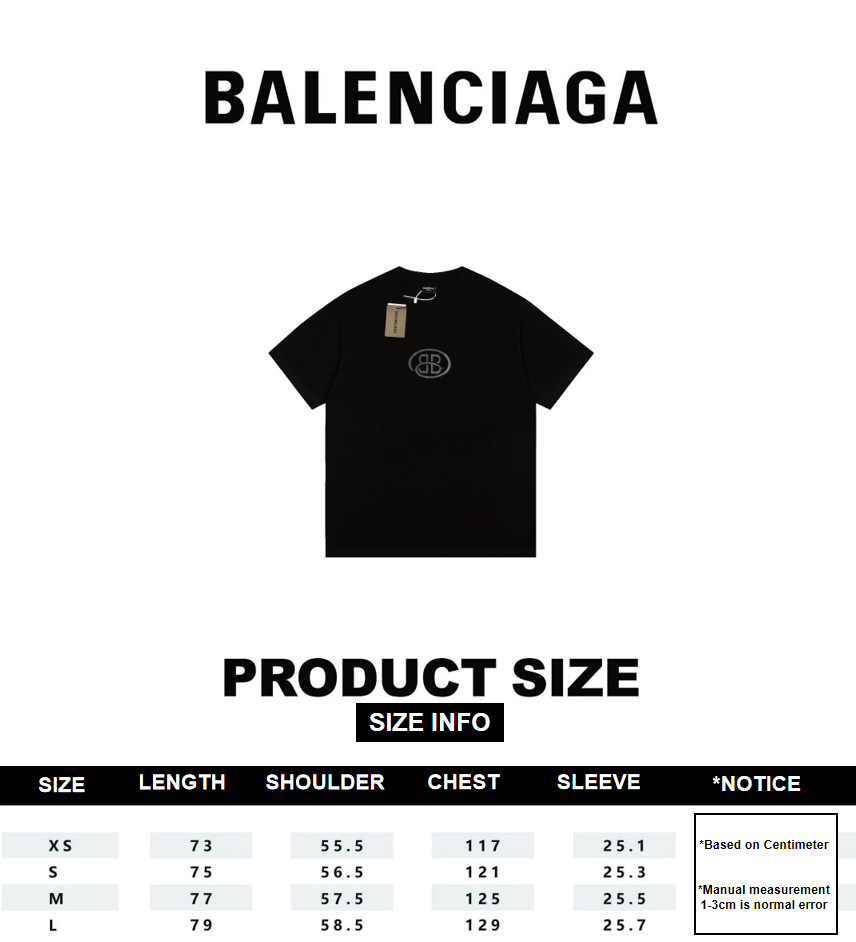 Balenciaga Double B Logo Reversible Short Sleeve T-Shirt Black 6.14