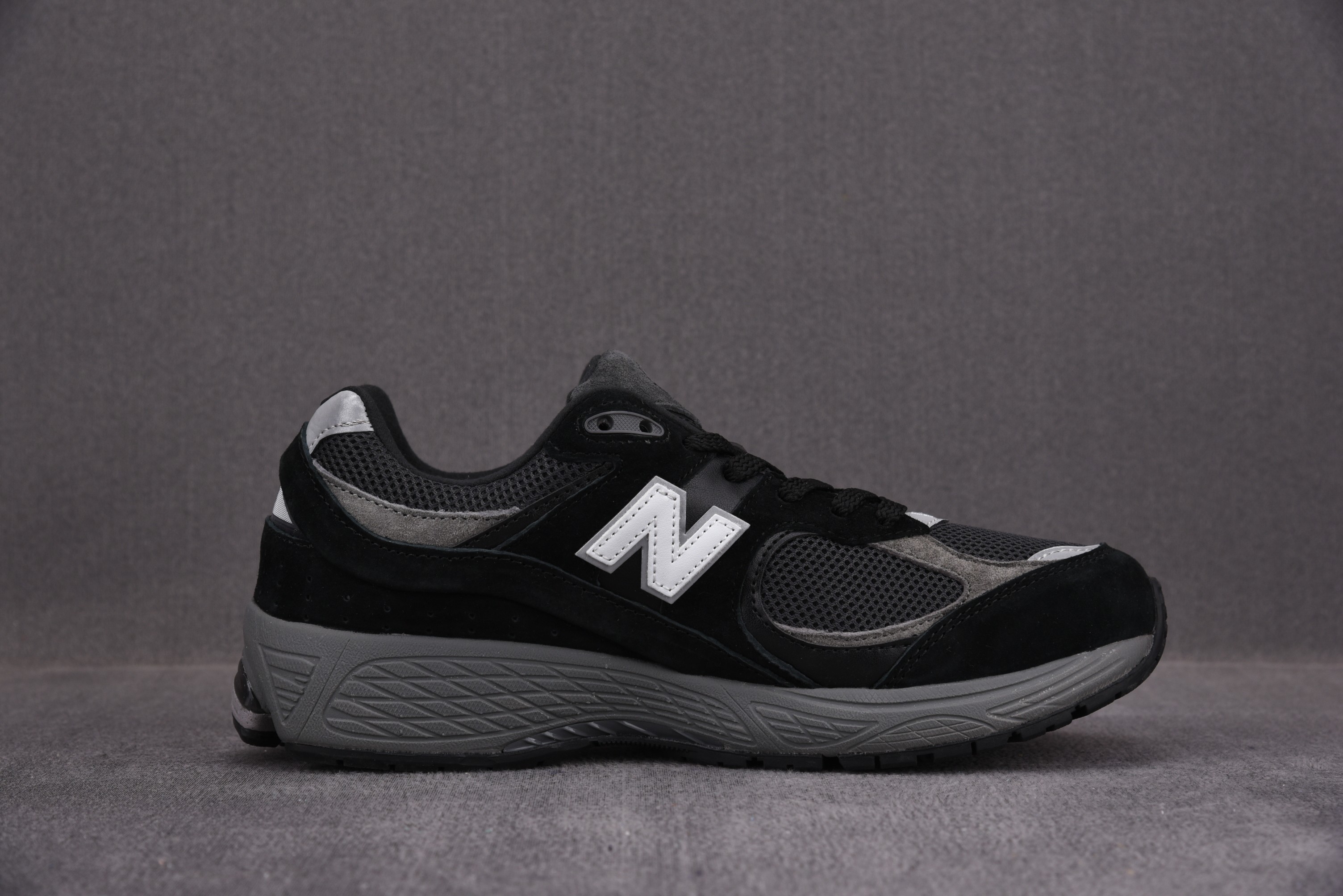 New Balance 2002R Black Dark Grey White