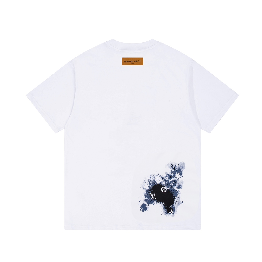 Louis Vuitton 23ss Front and Back Graphic Print Short Sleeve T-Shirt White 6.14