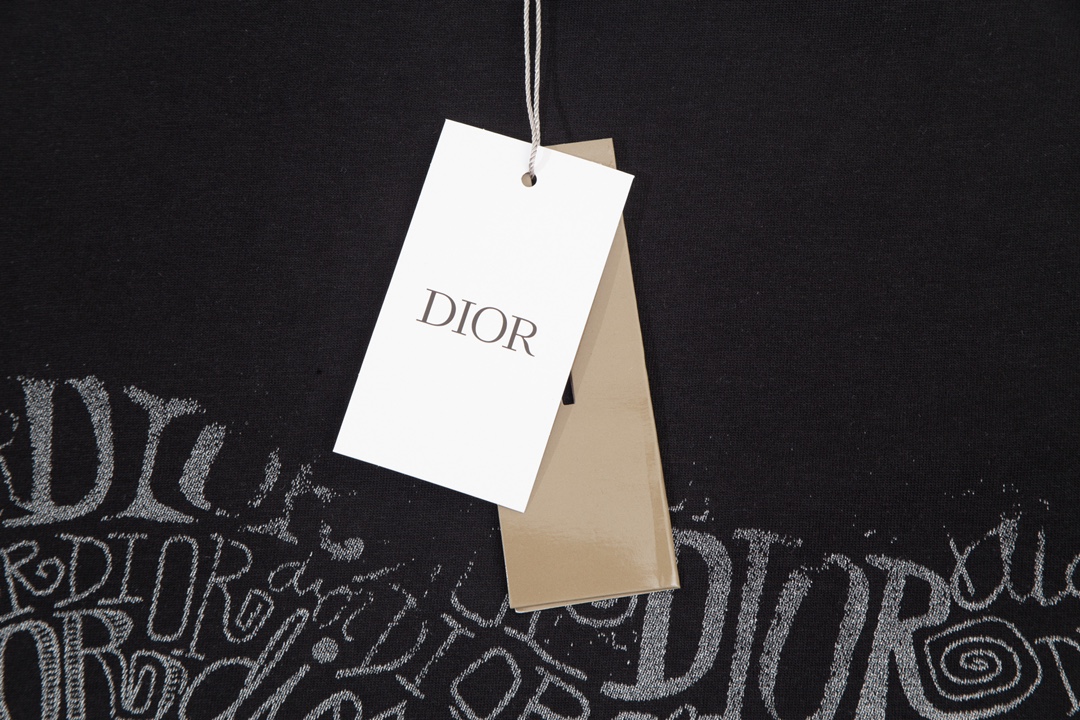 Dior Black Gradient Reversible Logo Print Short Sleeve T-Shirt 6.14