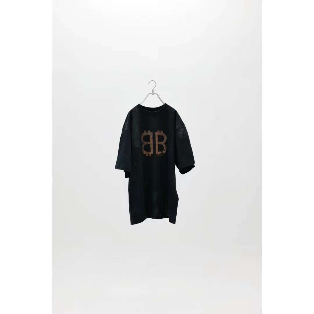 Balenciaga CRYPTO T-SHIRT OVERSIZED IN BLACK FADED 5.23