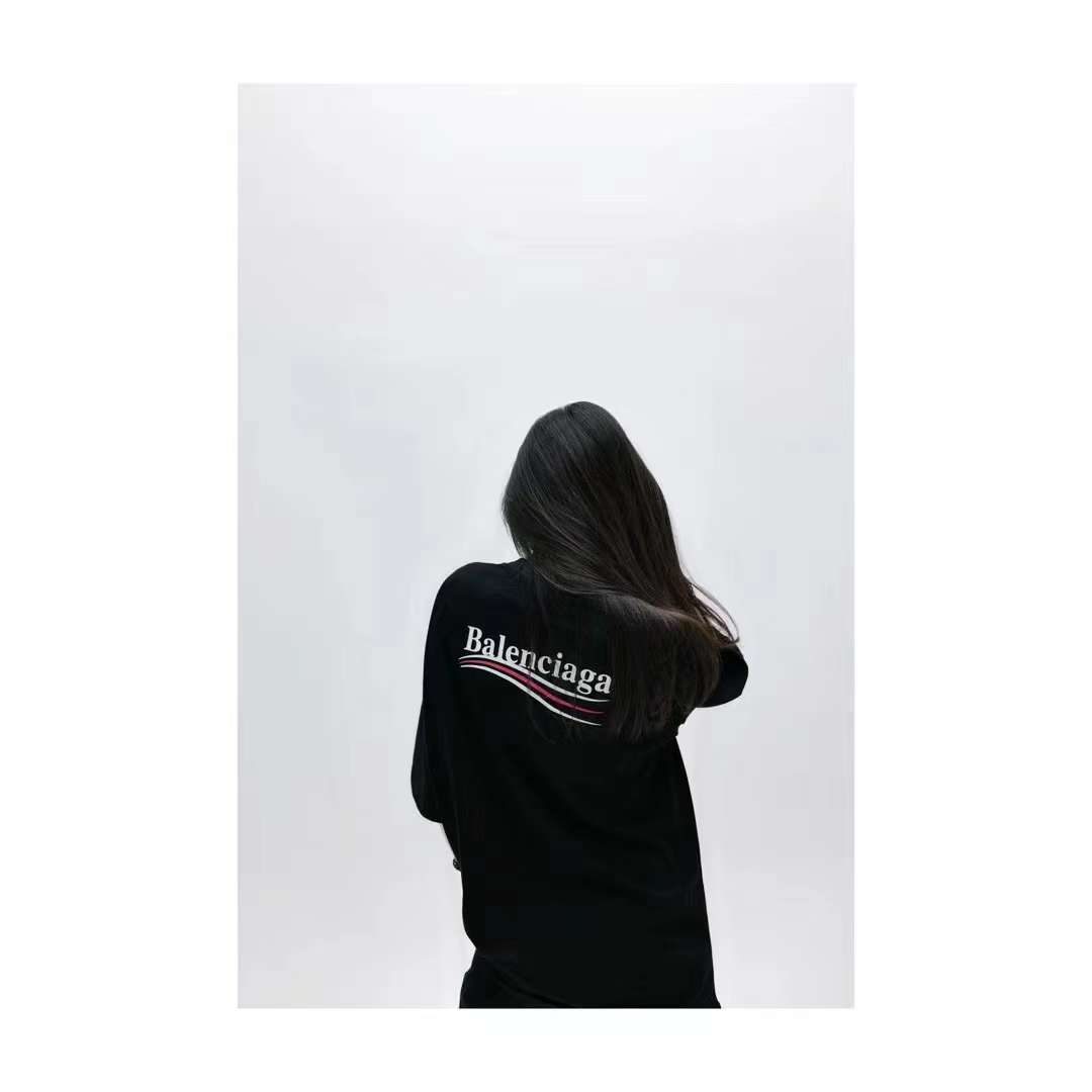 Balenciaga Political Campaign Short Sleeve Black 5.16