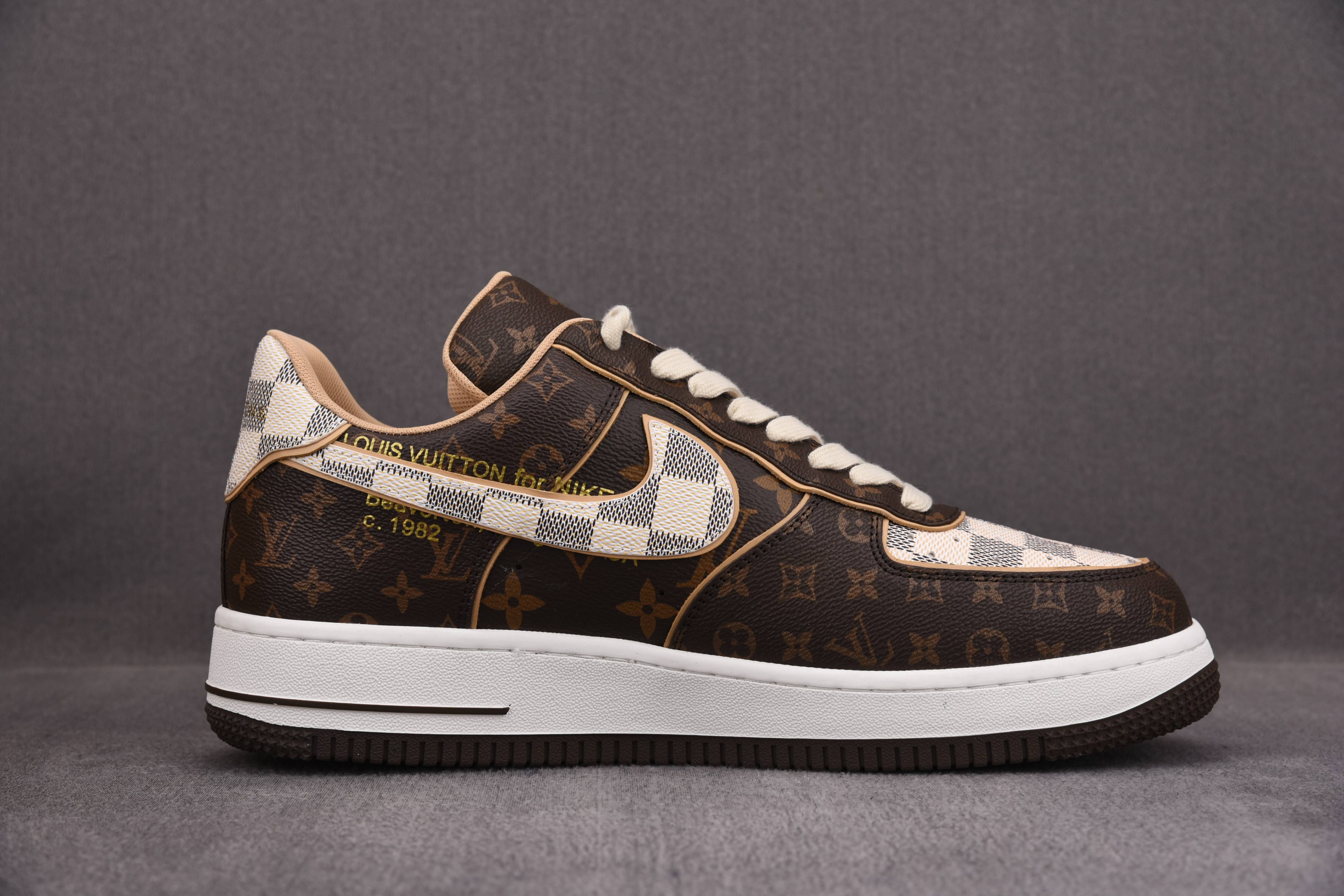 Nike Air Force 1 Low Louis Vuitton Off-White Monogram Brown Damier Azur (Be careful about the size!!)