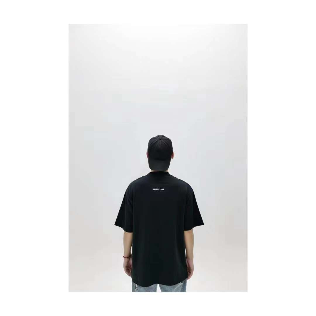 Balenciaga SS23 limited edition coffee cup print short-sleeved T-shirt black 5.23