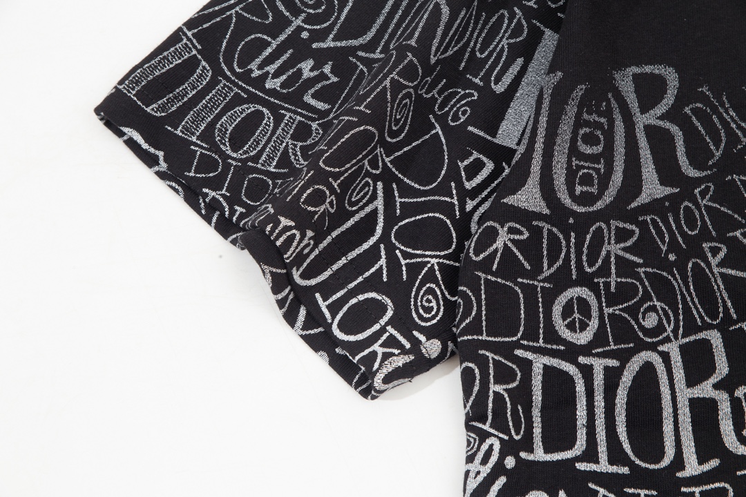Dior Black Gradient Reversible Logo Print Short Sleeve T-Shirt 6.14