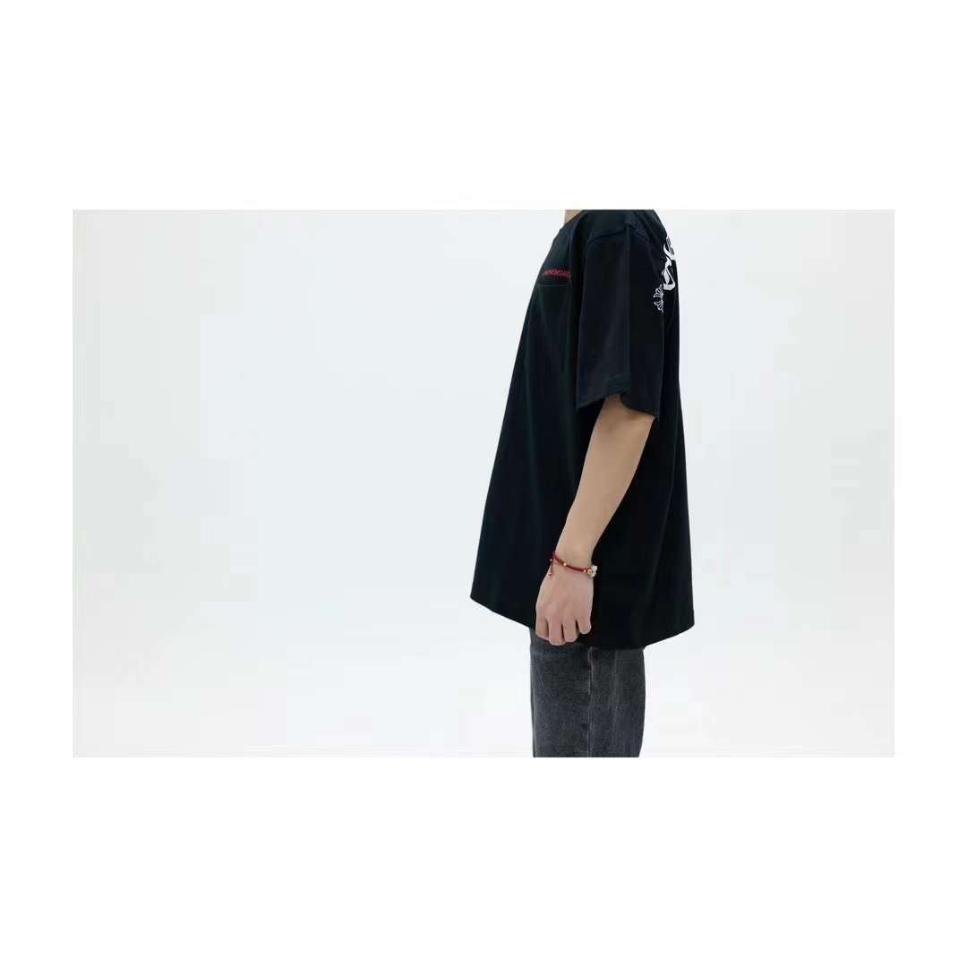 Chrome Hearts Sanskrit scroll print round neck T-shirt black 5.16