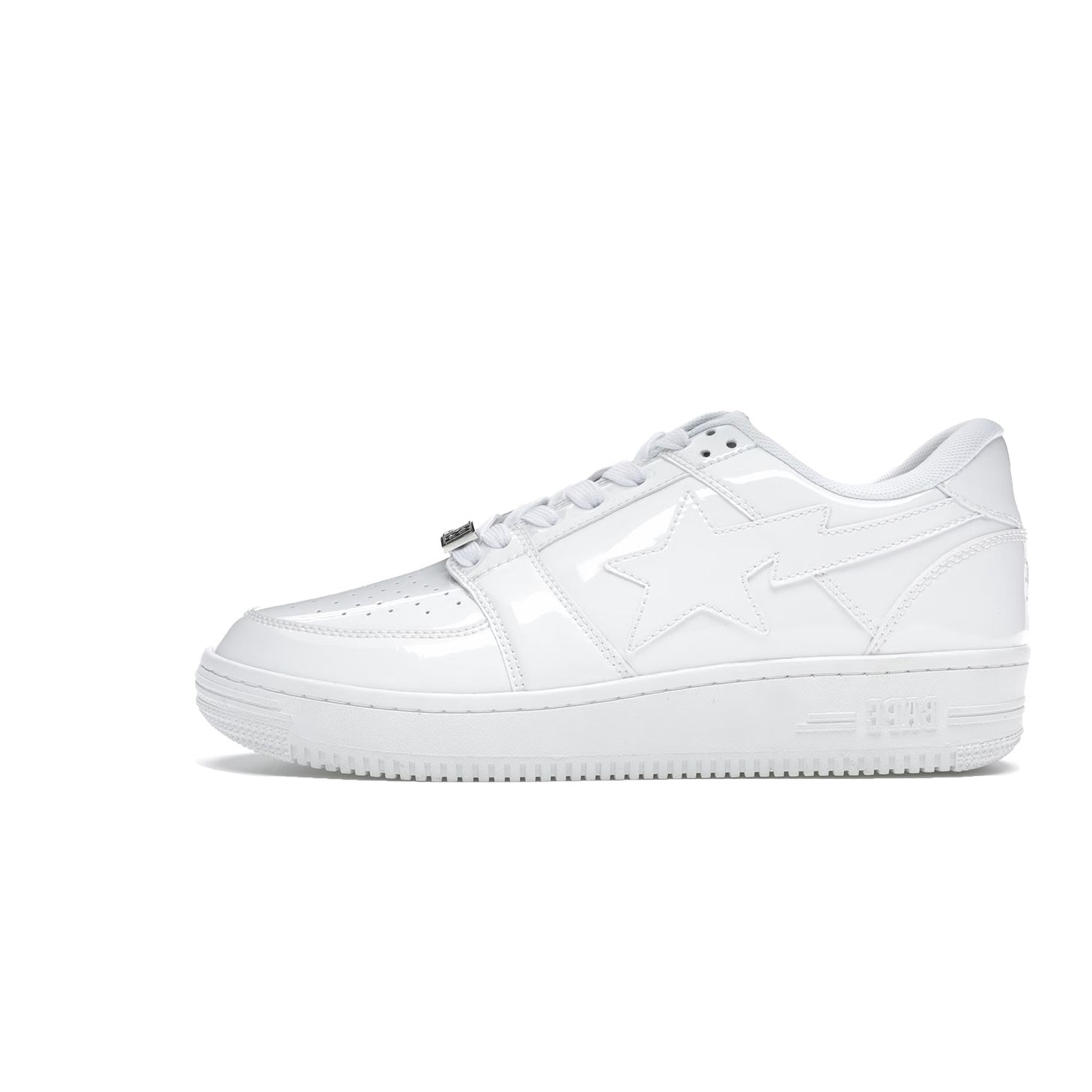A Bathing Ape Bape Sta Low Patent White