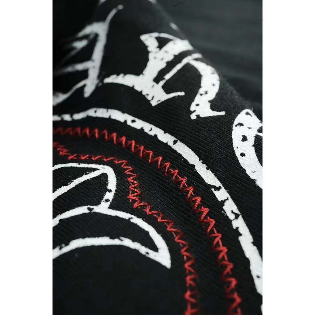 Chrome Hearts Sanskrit scroll print round neck T-shirt black 5.16