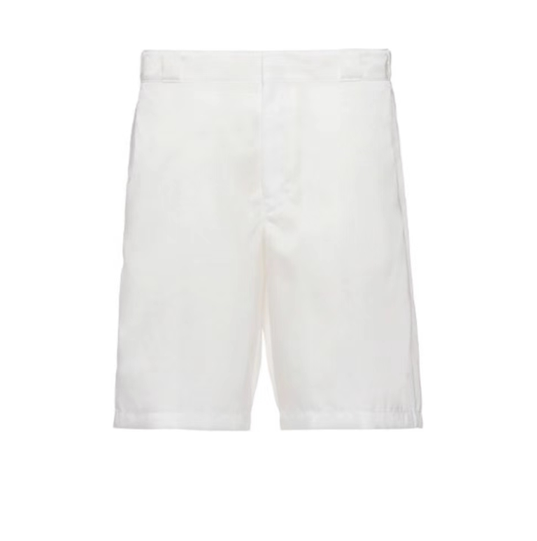 Prada Recycled Nylon Solid Bermuda Shorts White 5.16