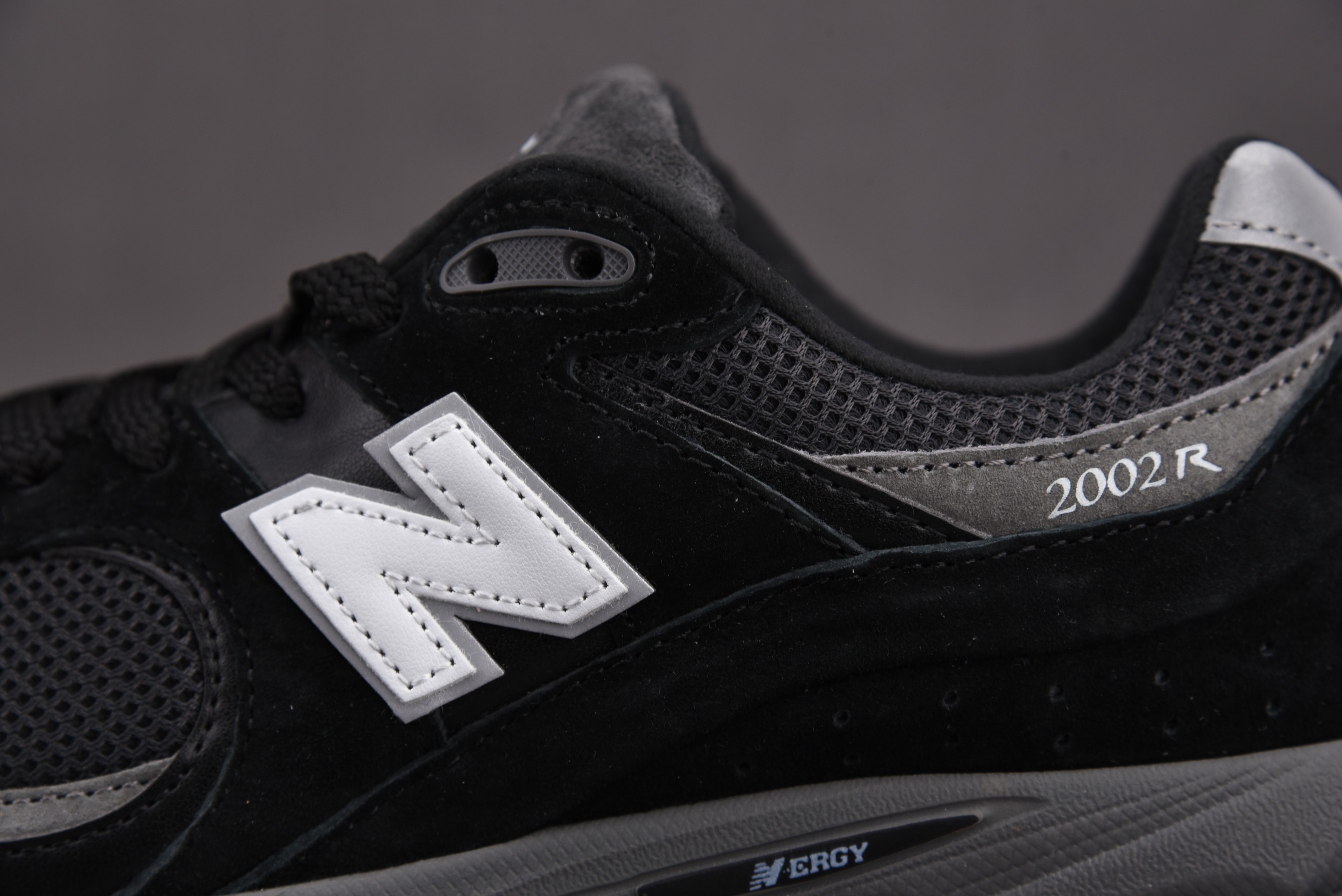 New Balance 2002R Black Dark Grey White