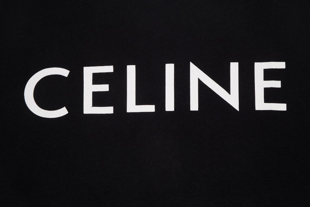 Celine 23ss front graphic print stitching short-sleeved T-shirt black 6.14