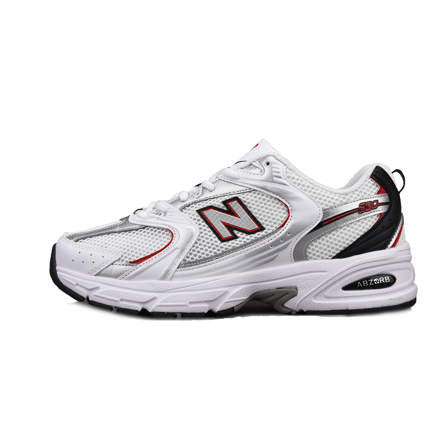 New Balance 530v2 White Silver Red