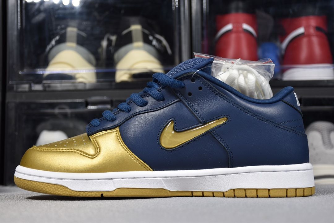 Nike SB Dunk Low Supreme Jewel Swoosh Gold