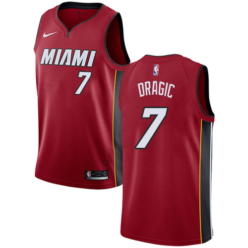 Miami Heat #7 Goran Dragic Red Swingman Statement Edition Jersey Mens