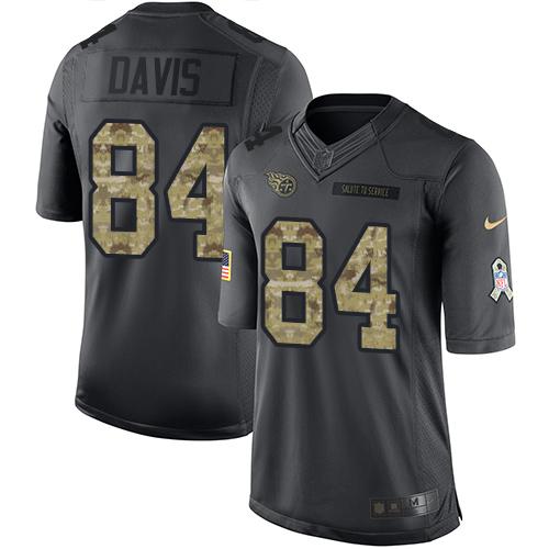 Tennessee Titans #84 Corey Davis Black Youth Stitched Limited 2016 Salute to Service Jersey Youth