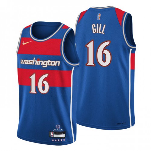Washington Washington Wizards #16 Anthony Gill Mens Blue 2021/22 Swingman Jersey - City Edition Mens